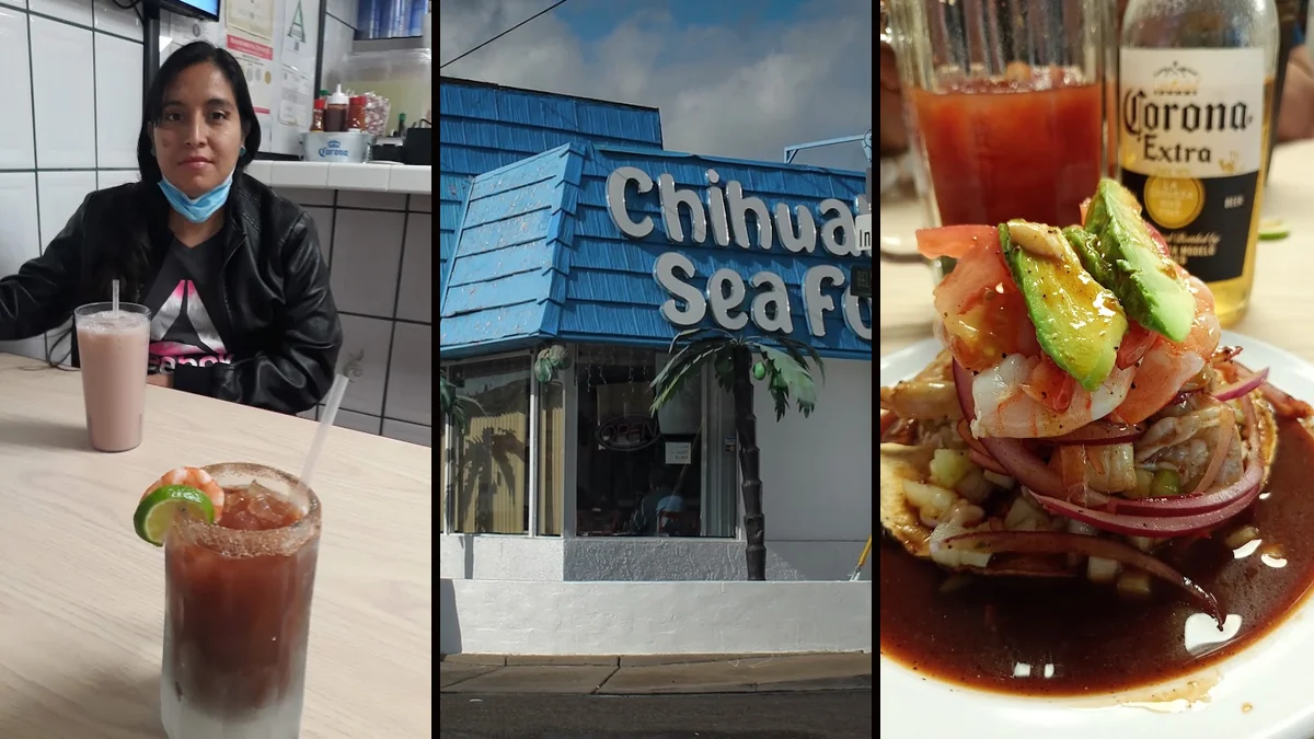 Seafood plates with ceviche and shrimp tacos